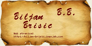 Biljan Brisić vizit kartica
